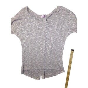 Juniper LN Knit Sweater Batwing 3/4 Sleeve Button Back Cream size MED